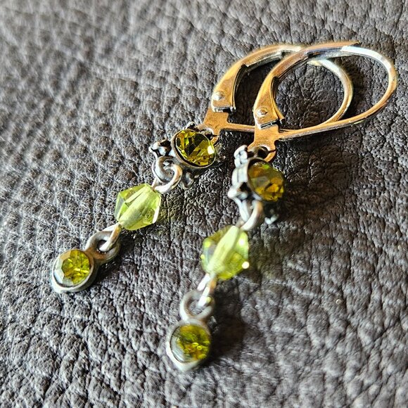 Delicate Peridot Drop Earrings - Picture 5 of 5